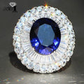 Princess Cut 5.5CT Blue Sapphire Natural Zircon Stamped s925