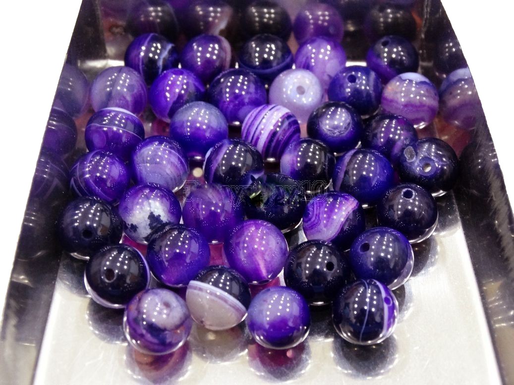 Purple Stripe Agate gemstone beads