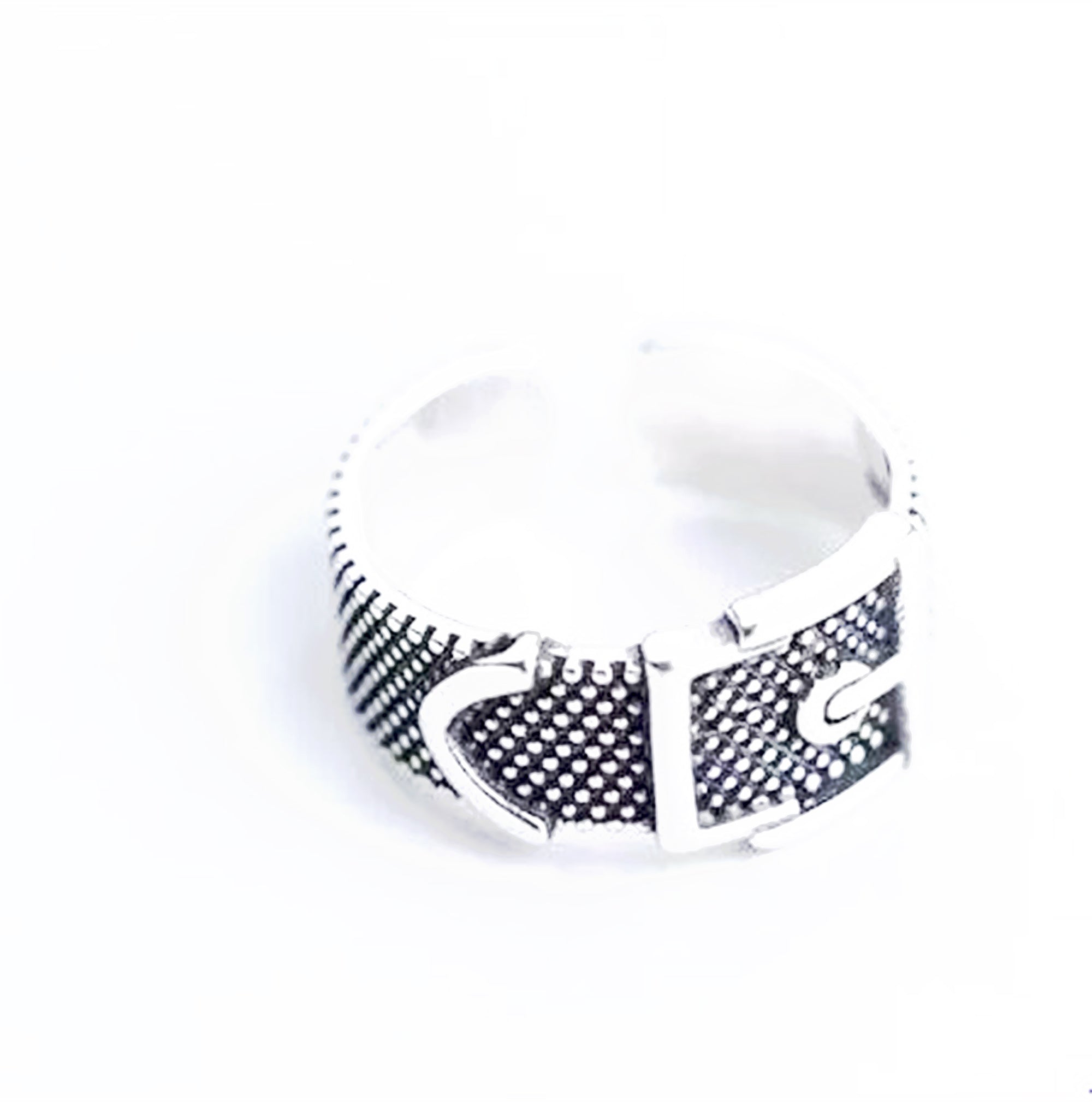 925 Silver buckle vintage style ring