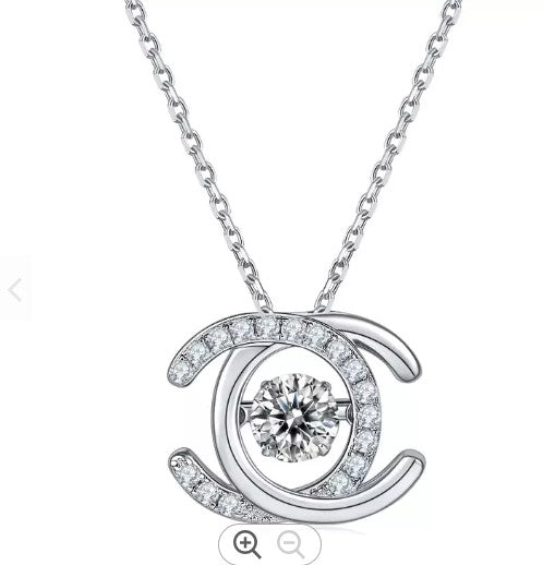 925 sterling silver fashion jewelry 0.5ct moissanite diamond pendant womens necklace