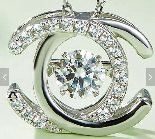 925 sterling silver fashion jewelry 0.5ct moissanite diamond pendant womens necklace