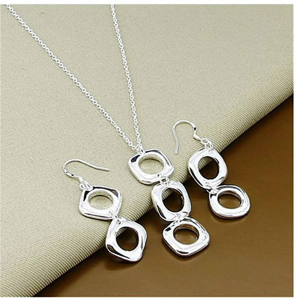 100% 925 Sterling Silver Necklace and matching Earring Set 5 Styles