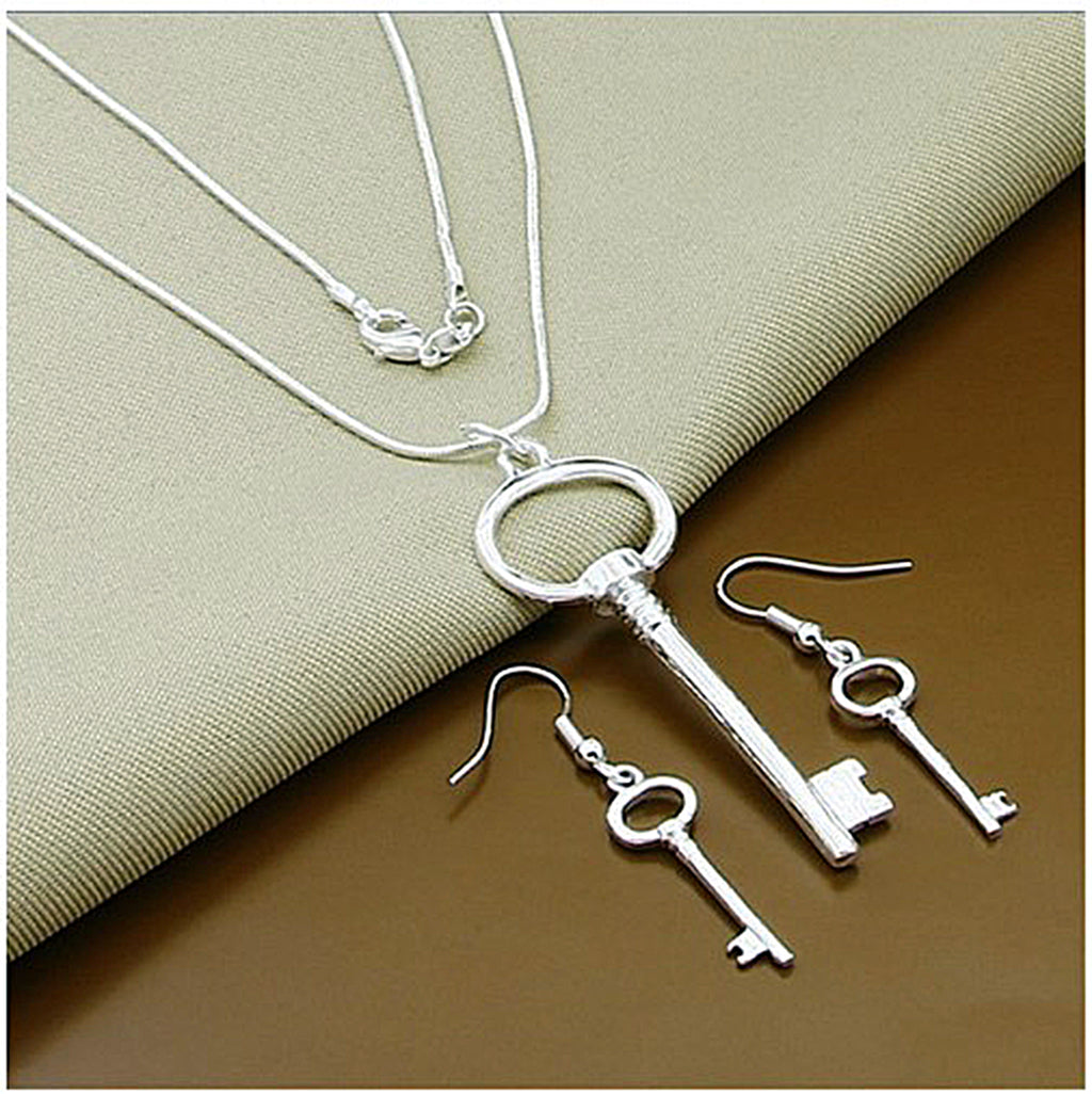 100% 925 Sterling Silver Necklace and matching Earring Set 5 Styles