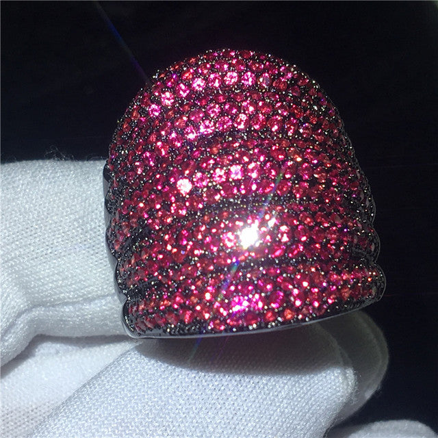 Luxury Micro Pave Lab gemstone S925 cz Rings-Finished in Black Rhodium