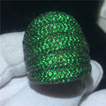Luxury Micro Pave Lab Sapphire cz Ring Real Black Gold