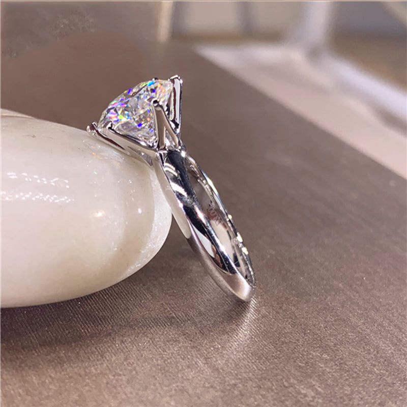 Hot selling ladies engagement ring 925 with moissanite certified stone