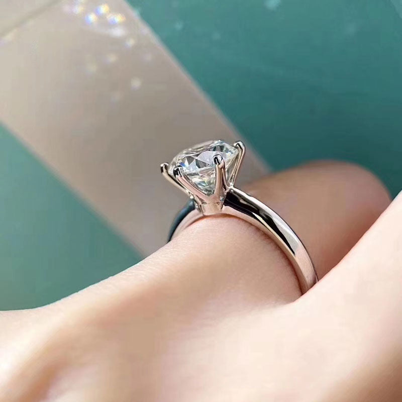 Hot selling ladies engagement ring 925 with moissanite certified stone