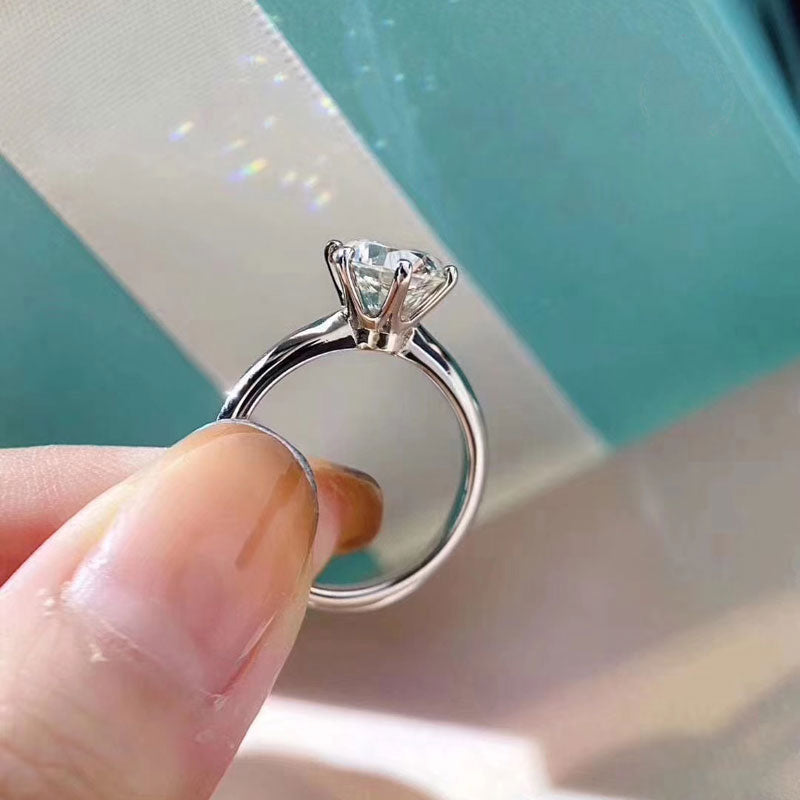 Hot selling ladies engagement ring 925 with moissanite certified stone