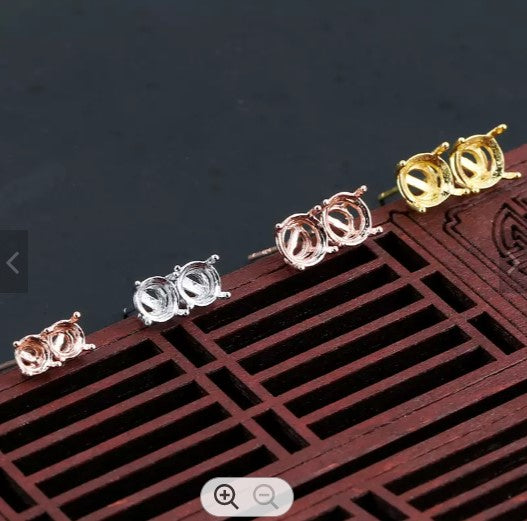 4 prong 925 cast setting with post