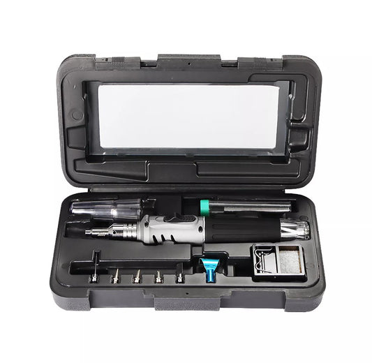 10 in 1 Butane Gas Soldering Iron Kit Self-ignition Welding Torch Pen Multifunctional Butane Tip Blow Burner Welding Tools