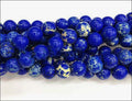 impression jasper beads Lapis blue