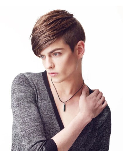 Unisex 17 inch leather necklace with 100% 925 silver bullet pendant