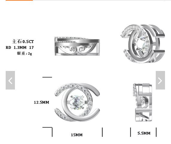 925 sterling silver fashion jewelry 0.5ct moissanite diamond pendant womens necklace