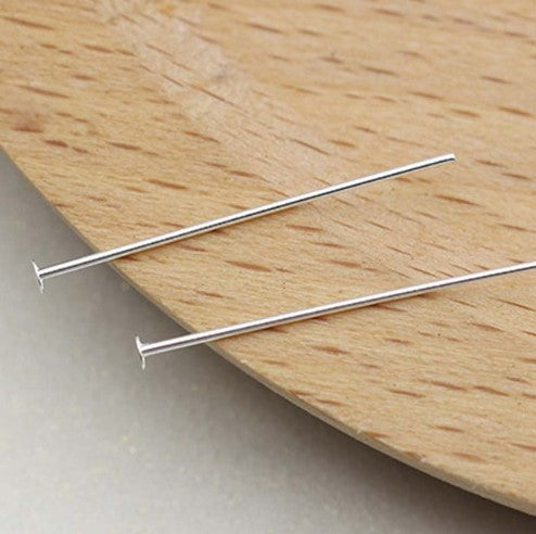 1/10 silver filled Sterling silver head pins 10 pcs in bag