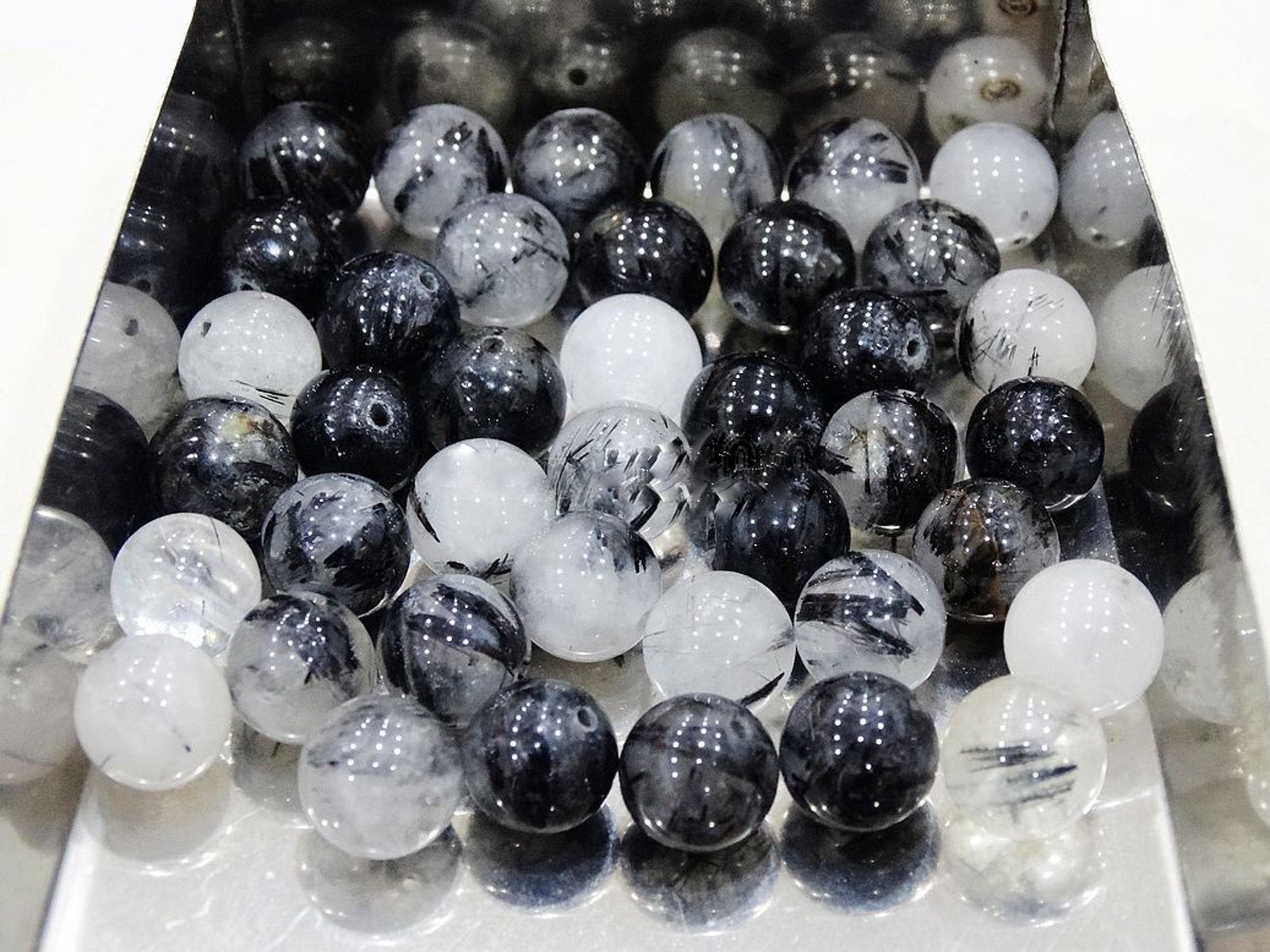 Tourmaline quartz beads 20/pkg
