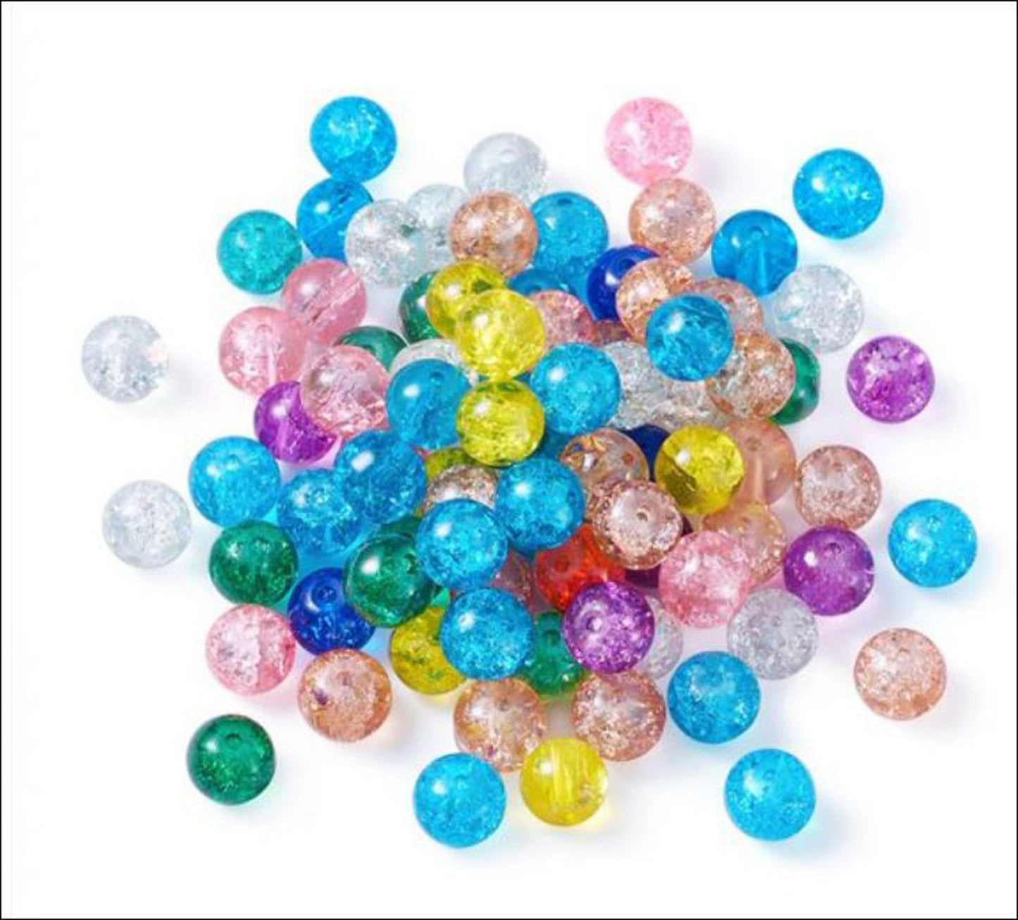 Genuine glass crackled glass bead 20/pkg. 9 colors