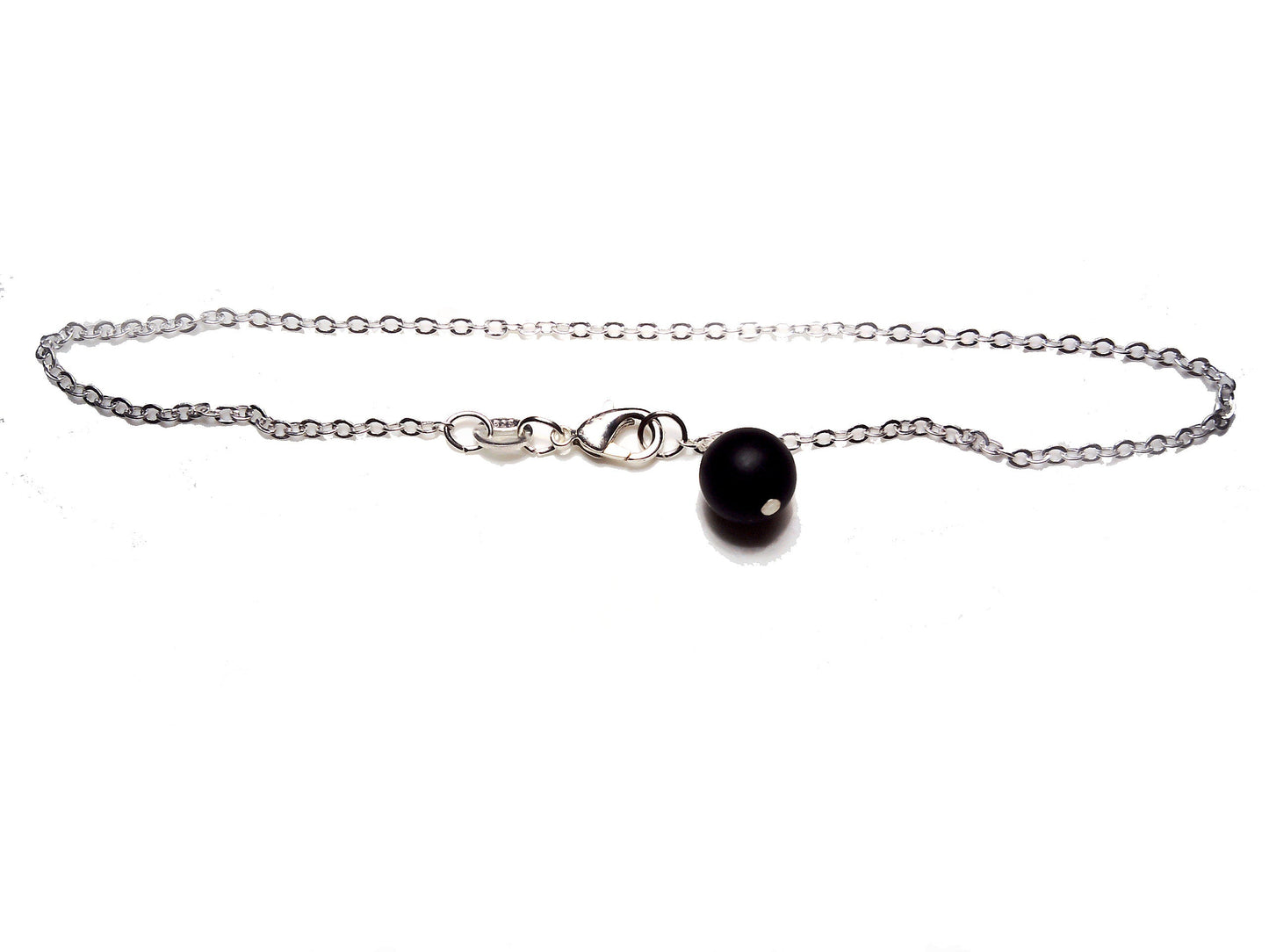 Sterling silver anklet in rolo chain and customizable