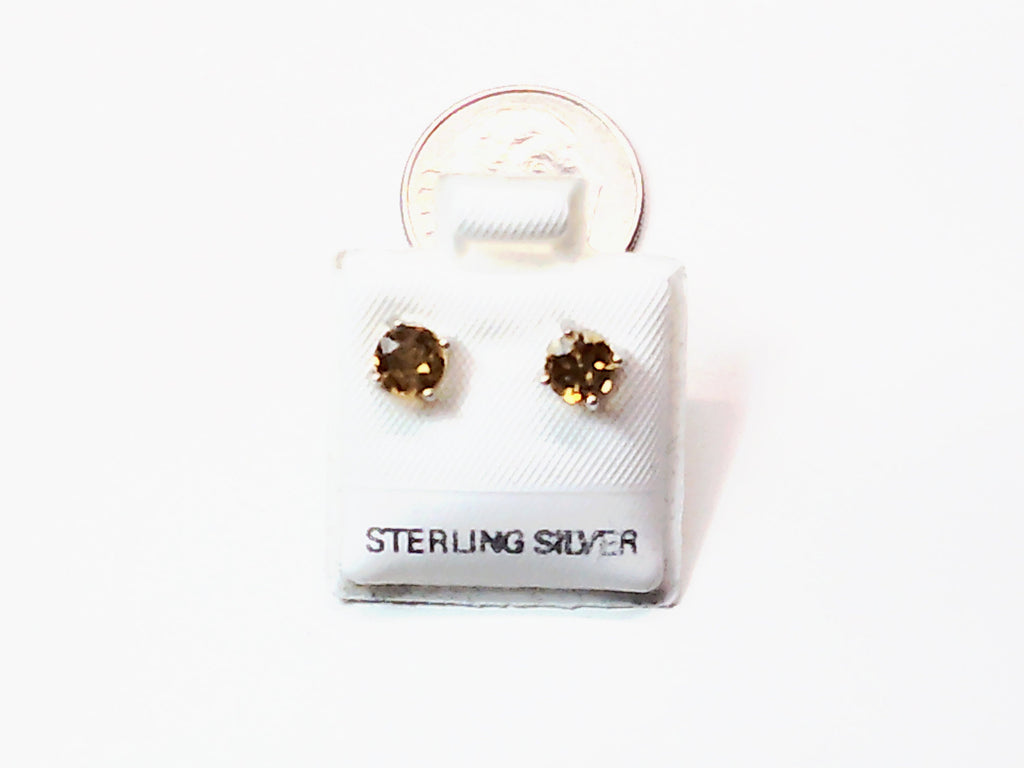 Birthstone genuine stones set in .925 silver stud earring