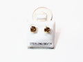 Birthstone genuine stones set in .925 silver stud earring