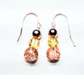 Sterling silver dangle earring handmade with crackle glass