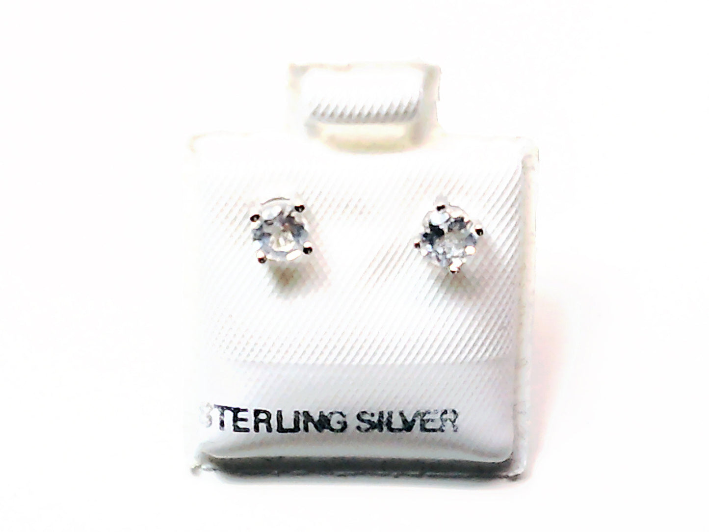 Birthstone genuine stones set in .925 silver stud earring