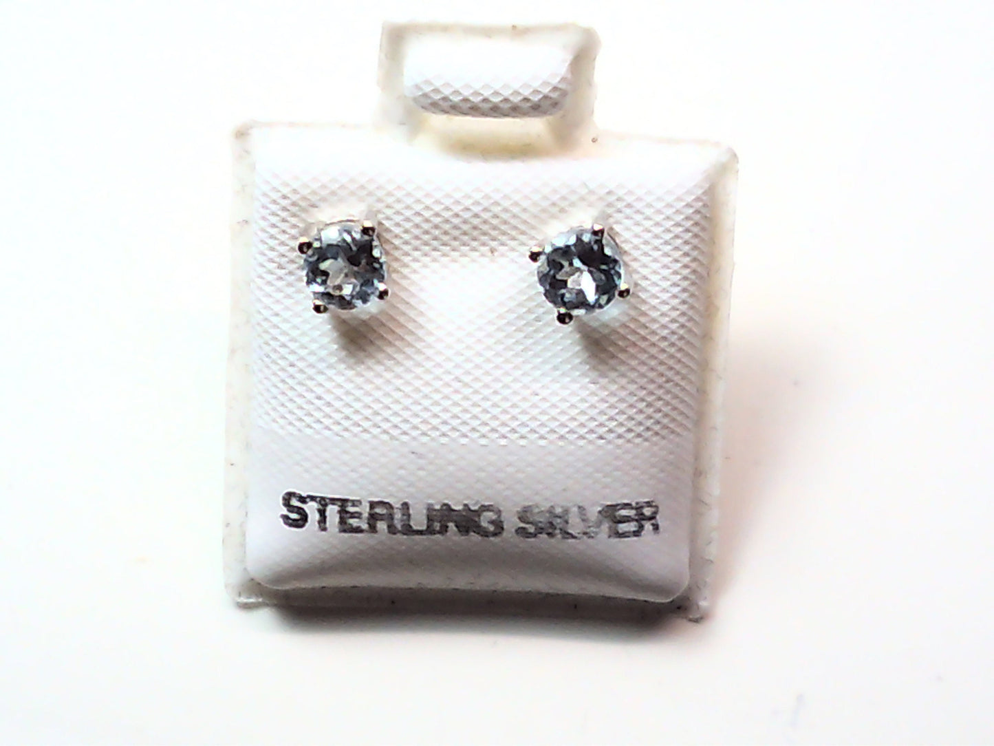 Birthstone genuine stones set in .925 silver stud earring