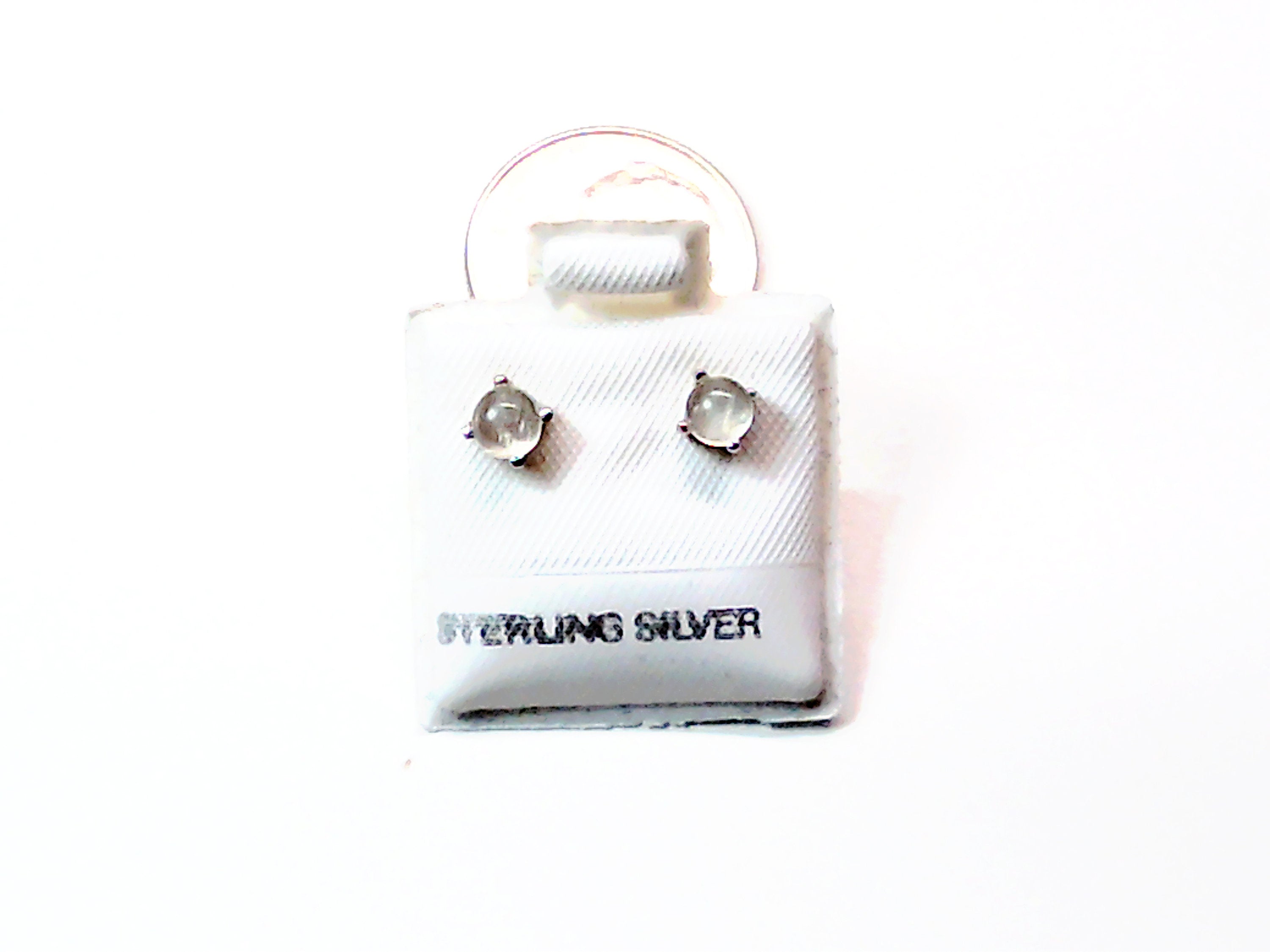 Birthstone genuine stones set in .925 silver stud earring