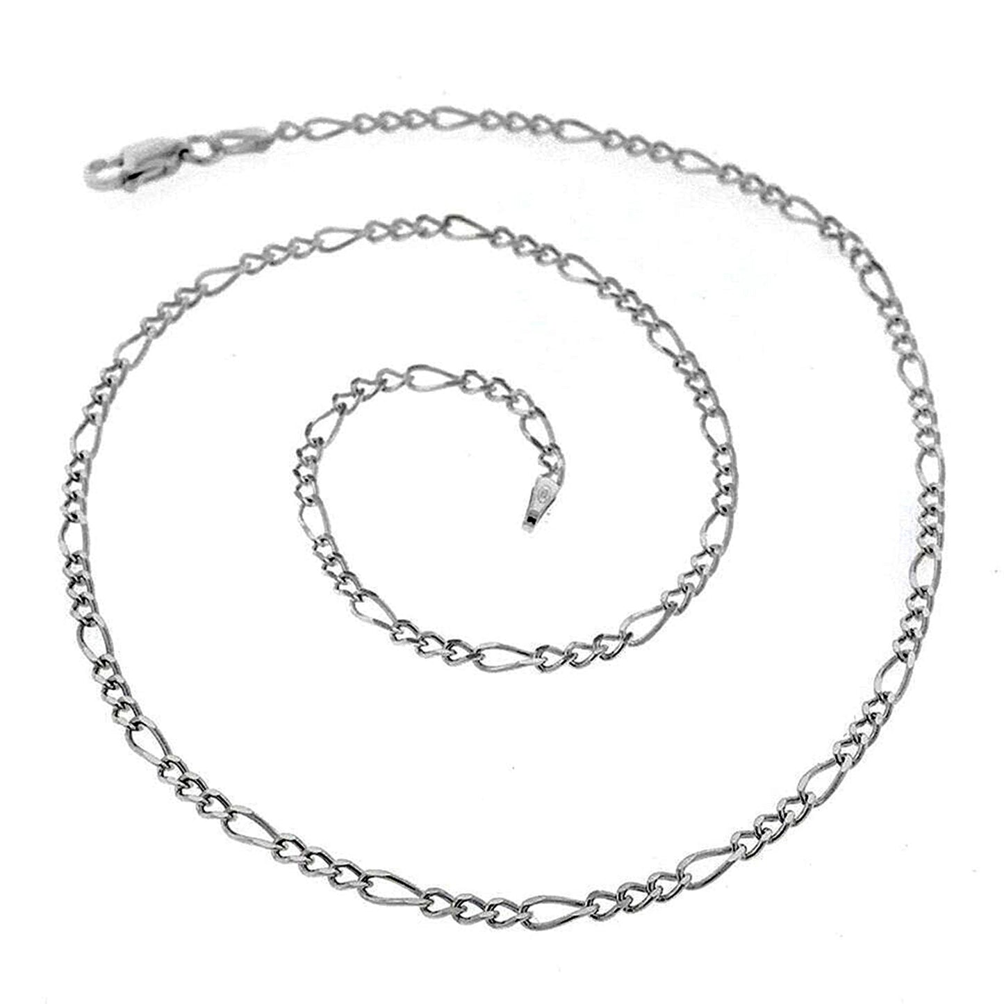30 inch sterling silver figaro 2 mm chain necklace