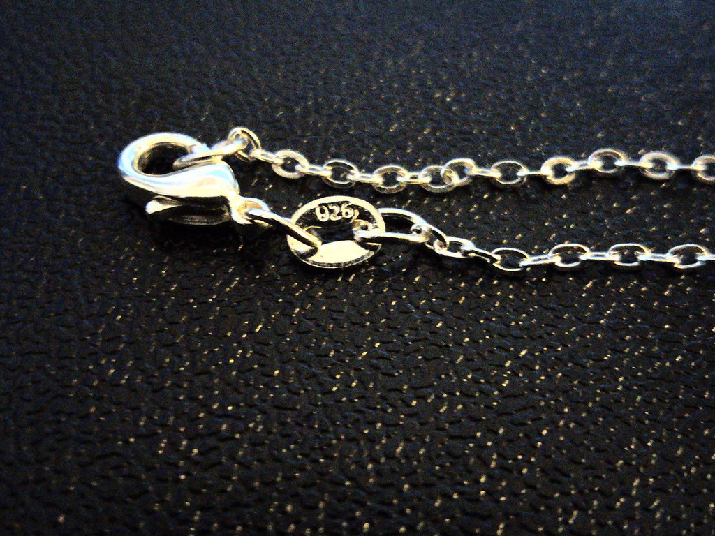 Genuine dalmation spot-black onyx beads with 100% .925 sterling silver necklace chain