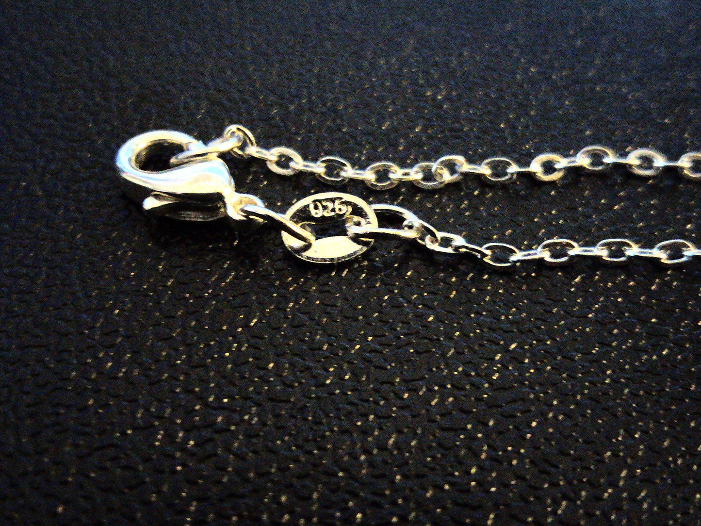 Genuine dalmation spot-black onyx beads with 100% .925 sterling silver necklace chain