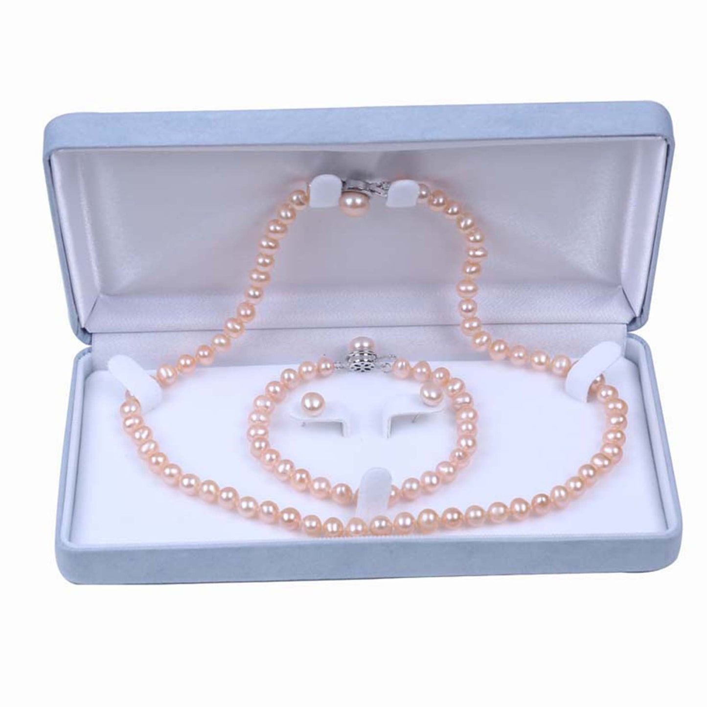 Excellent quality 3 piece freshwater pearl set in elegant gift box