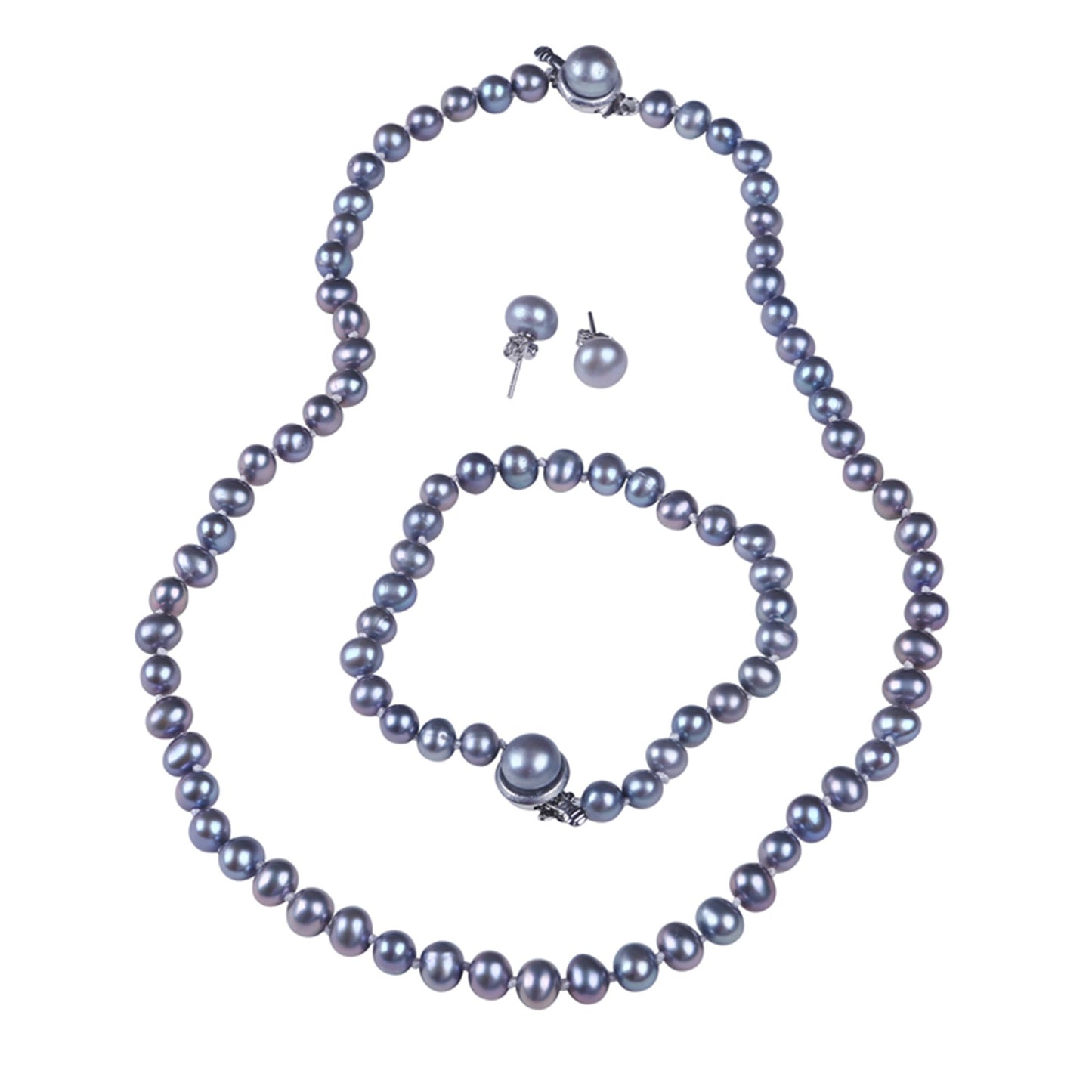 Excellent quality 3 piece freshwater pearl set in elegant gift box