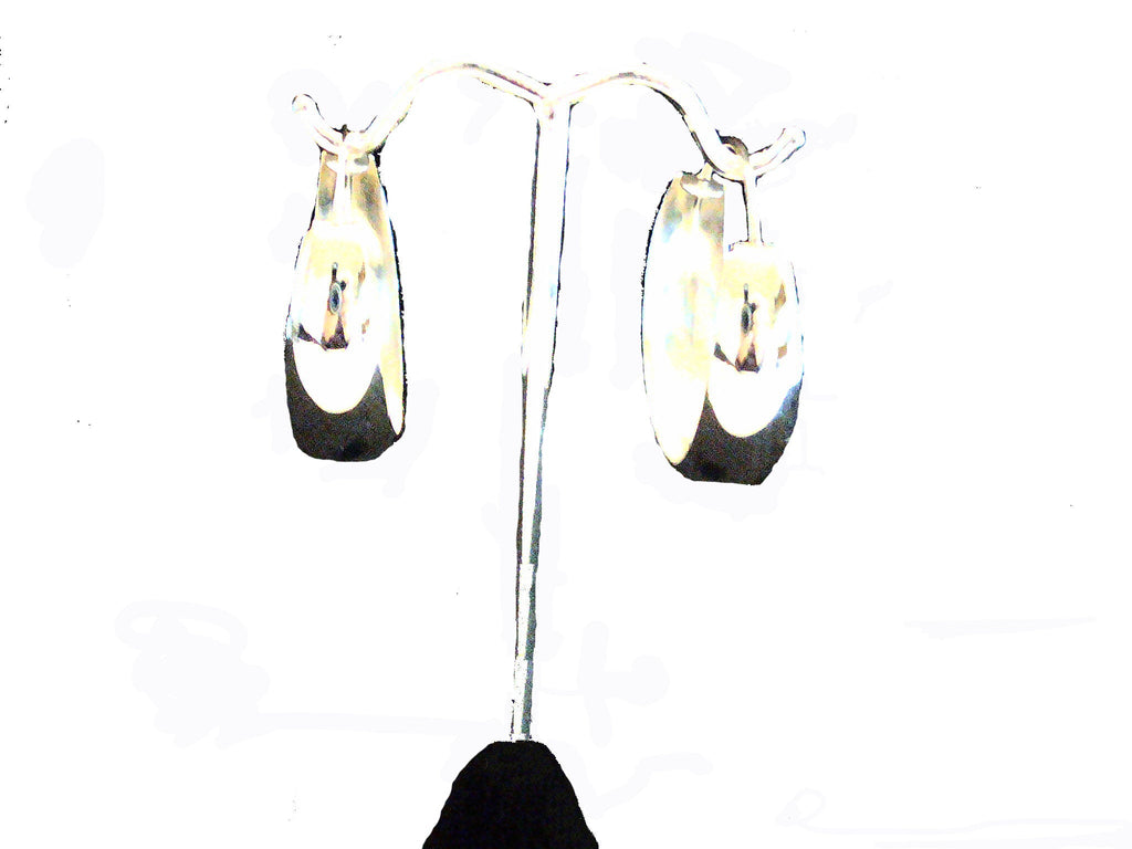 Chic large 30 mm sterling silver tapered hoop earring band