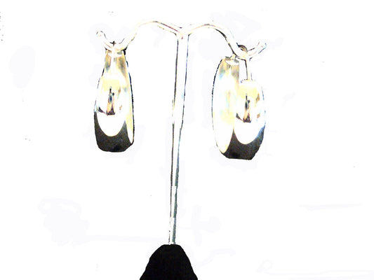 Chic large 30 mm sterling silver tapered hoop earring band