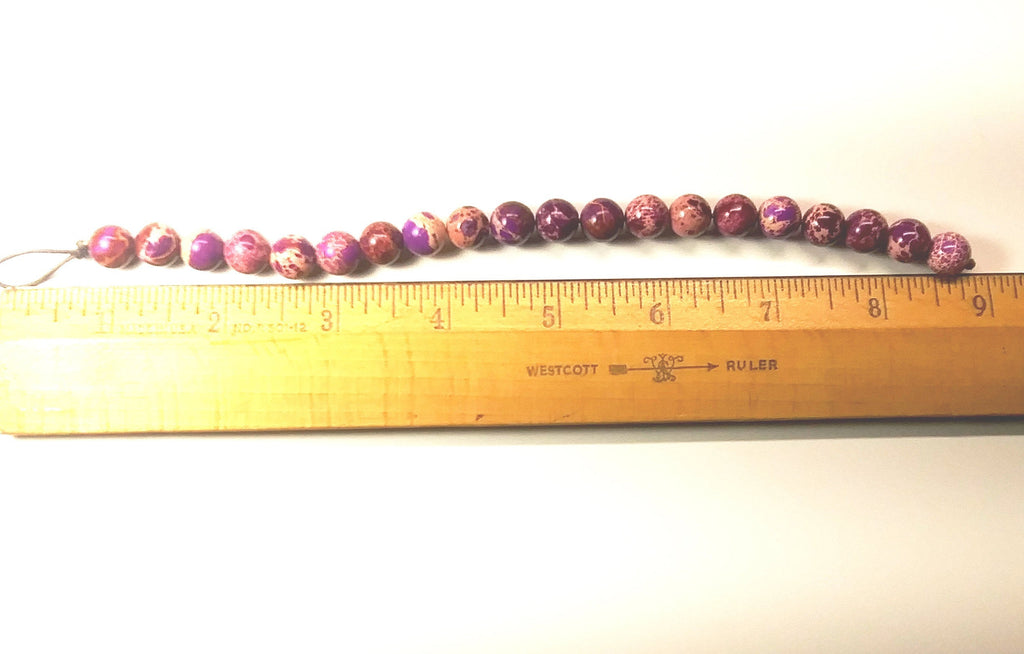 Unisex leather imperial purple jasper 10 mm bracelet