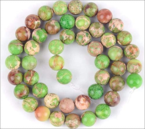 Apple Green sea Sediment 6mm pkg. Loose Beads