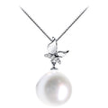 Freshwater Pearl and Diamond pendant 14K
