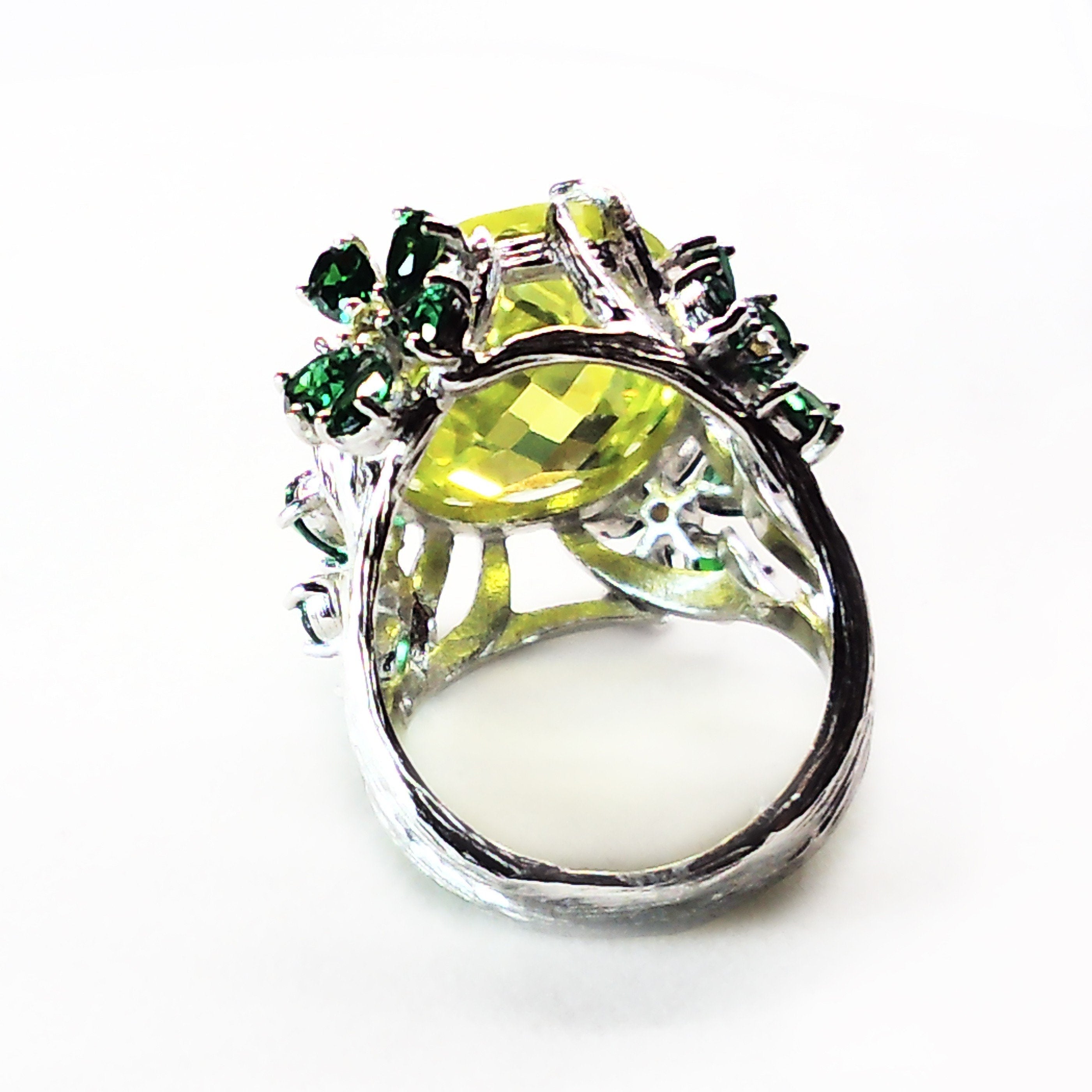 Womens sterling silver Flower ring handmade