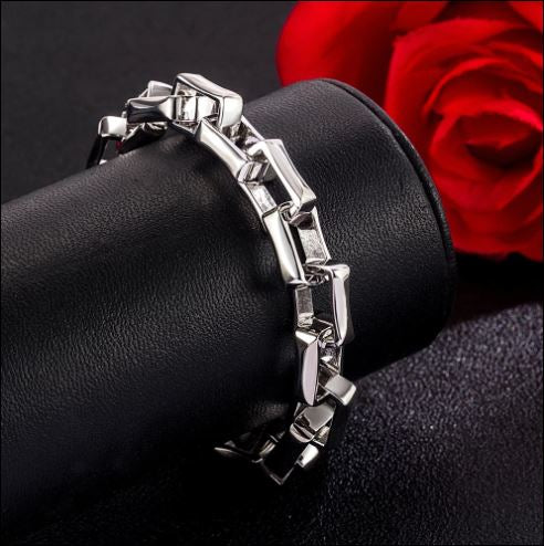 Mens heavy link 925 silver bracelet