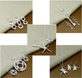 100% 925 Sterling Silver Necklace and matching Earring Set 5 Styles
