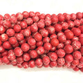 Impression jasper bead Red
