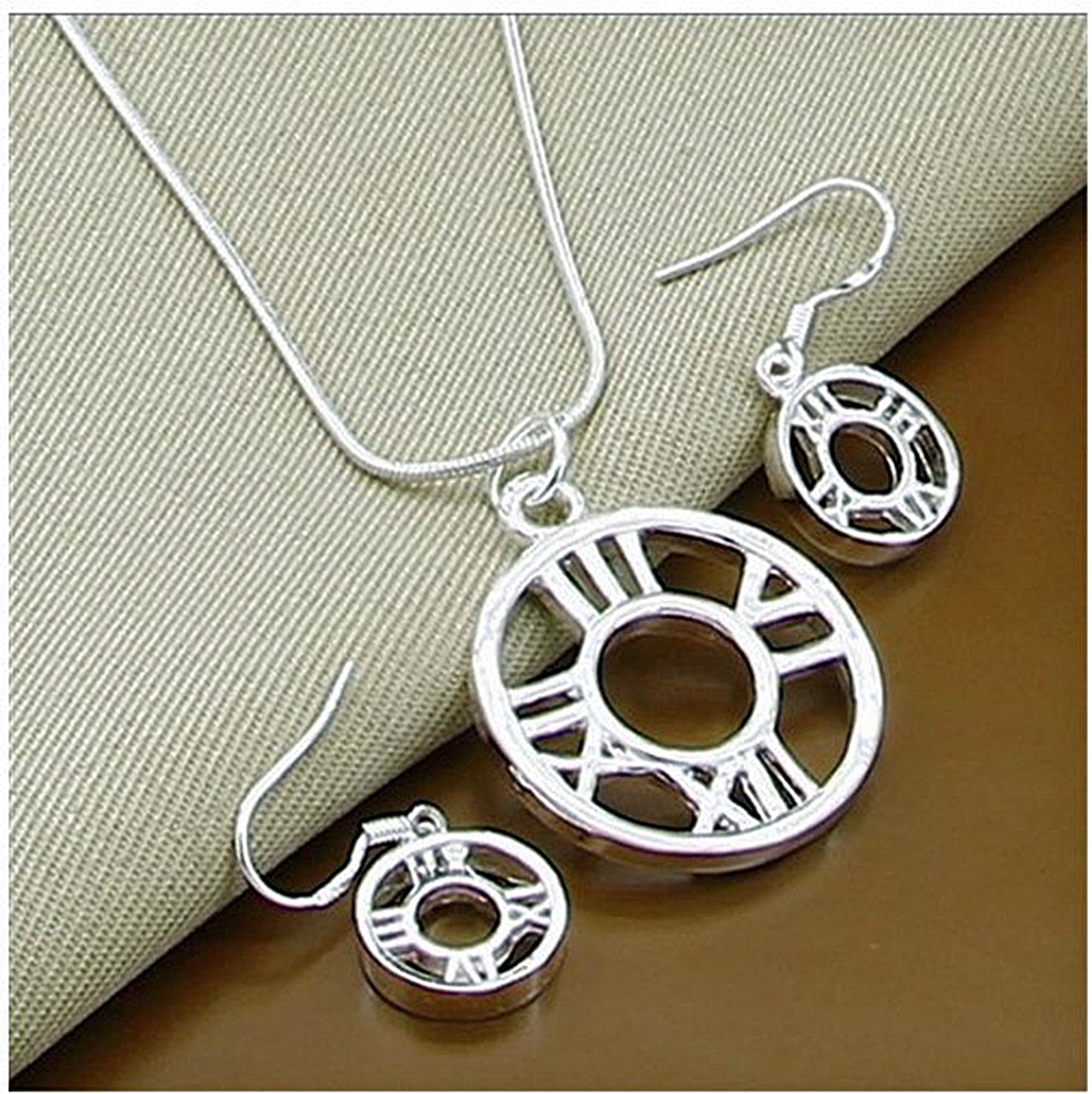 100% 925 Sterling Silver Necklace and matching Earring Set 5 Styles