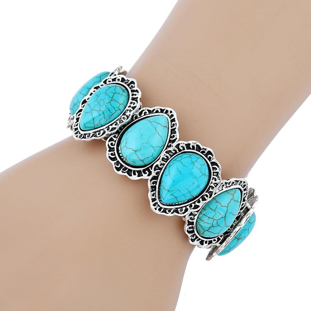 Natural Stone Turquoises Bracelet For Women